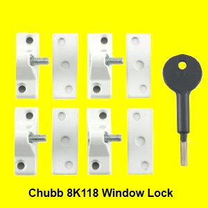 8K118 AUTOMATIC SNAP LOCK WHITE YALE KEY OPERATED WINDOWS LOCKS x 4 