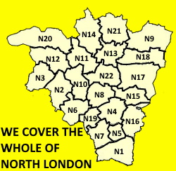WE COVER THE WHOLE OF THE NORTH LONDON AREAS