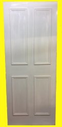 A SOLID CORE DOOR WITH FOUR PANELS READY TO BE FITTED